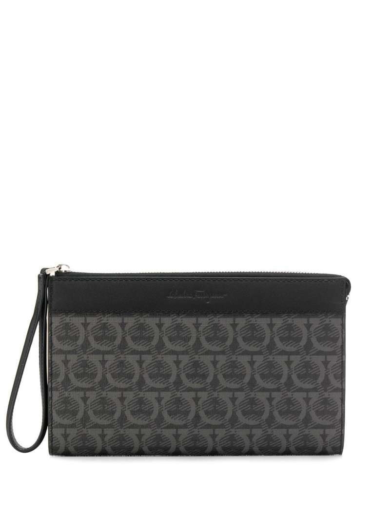 Jual Salvatore Ferragamo Black Leather Gancini Clutch Di Seller