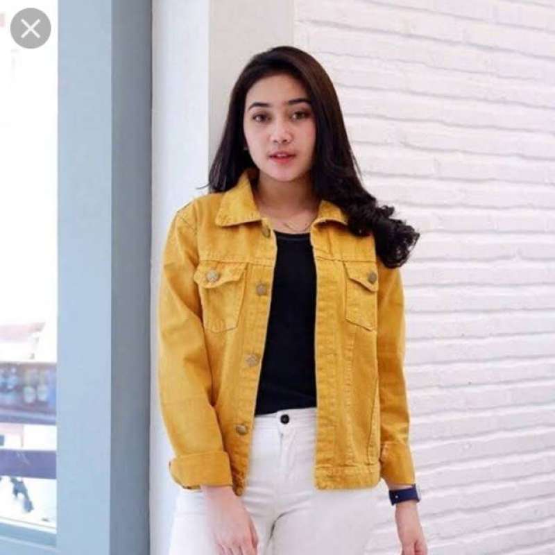 jaket denim mustard