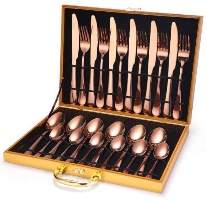 Jual 24 Pcs Premium Cutlery Full Set Gold Box Sendok Garpu Pisau Online Desember 2020 Blibli
