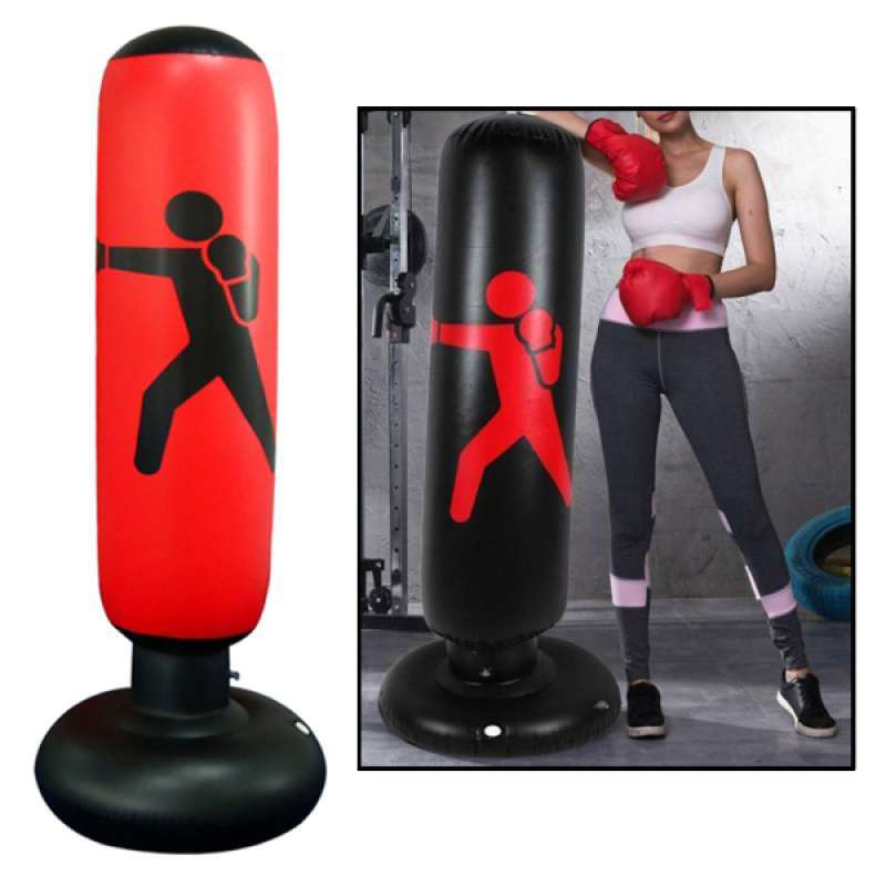 63 inch Inflatable Boxing Punching Bag Free Standing Adult Kid Fitness Training 
