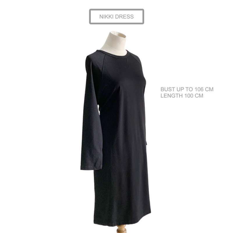 Jual Baju Dress Terusan Wanita Katun Lengan Panjang Nikki Hitam Thailand Hitam M L Di Seller Testq Kota Jakarta Barat Dki Jakarta Blibli