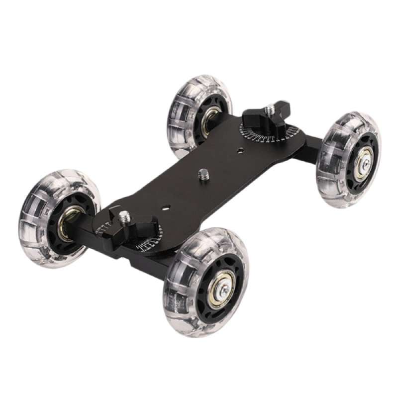 Tabletop Mobile Rolling Slider Dolly Car,KINGJOY VX-103 Skater Video Track Rail for Speedlite DSLR Camera Camcorder Rig 