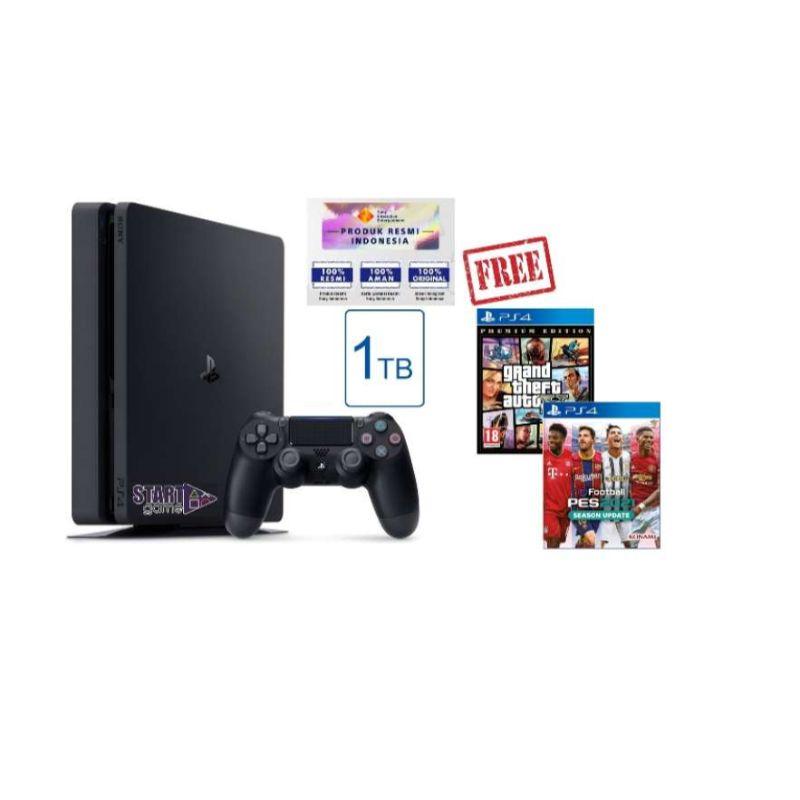Jual Sony Ps4 Slim 1tb Playstation 4 Slim Cuh 2218b Free Game Pes 2021 Gta V Online Desember 2020 Blibli