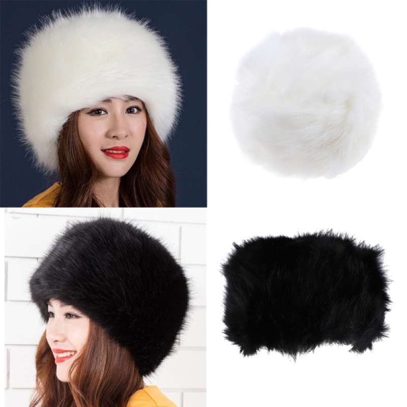 Promo 2pcs Luxury Faux Fur Hat Russian 