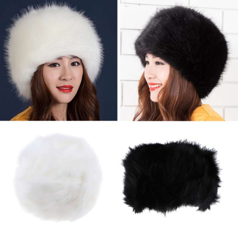 Promo 2pcs Luxury Faux Fur Hat Russian 