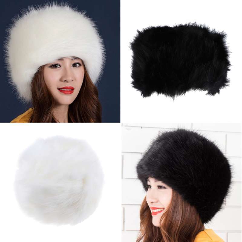 Promo 2pcs Luxury Faux Fur Hat Russian 