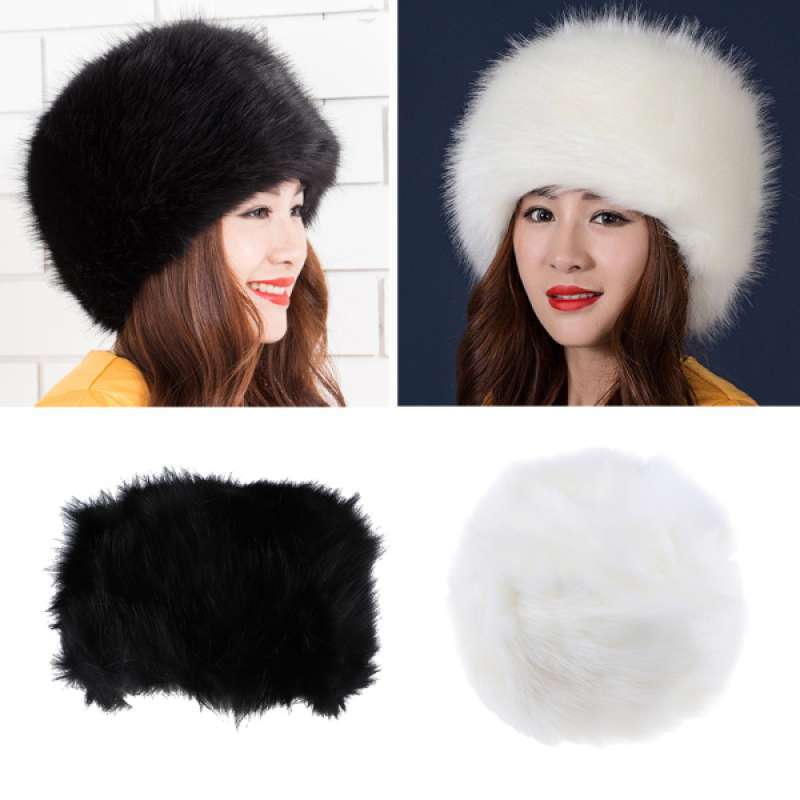 Promo 2pcs Luxury Faux Fur Hat Russian 