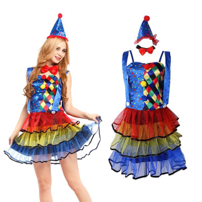 Promo Circus Clown Costume Fancy Dress 