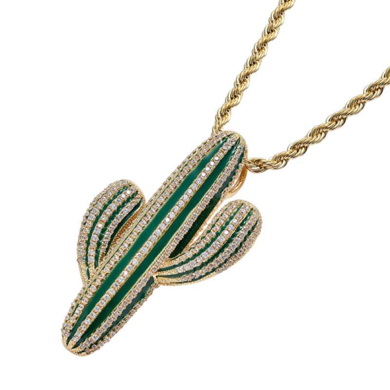 Promo 18K Gold Women Men Charms Cactus 