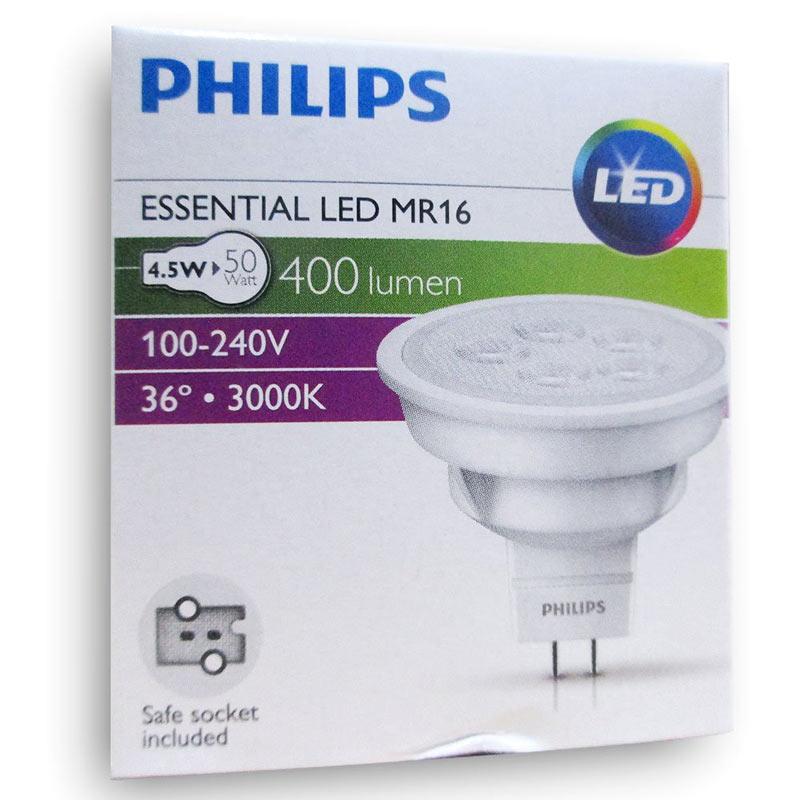 philips essential led mr16 4 5w 36d 3000k