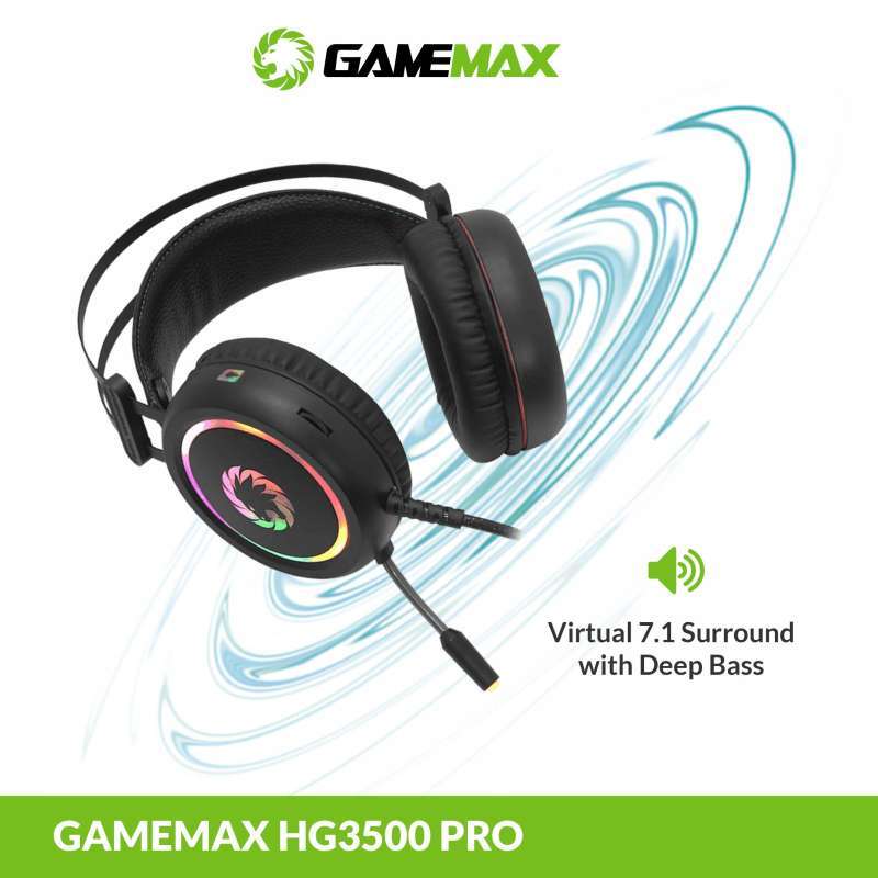 Jual Gamemax Hg3500 Pro Usb 7 1 Rgb Gaming Headset Hitam Online Desember 2020 Blibli