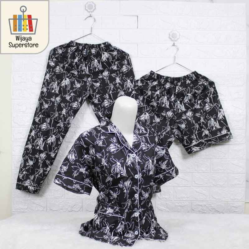 Jual Piyama Baju Tidur Wanita Dewasa Lengan Pendek 3 In 1 Eropa Jumbo Bunga Akar Online April 2021 Blibli