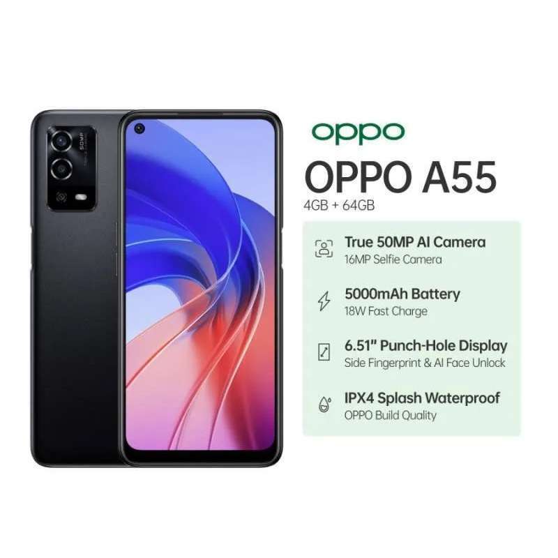Promo OPPO A55 RAM 4gb Rom 64gb Diskon 44% Di Seller Mutiara