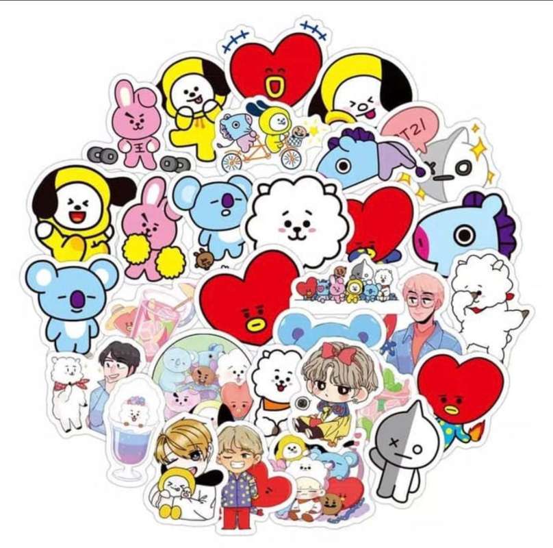 Jual 60pcs Sticker Bts Bt21waterproof Online Maret 2021 Blibli 10*18cm can be attached to mobile phones, computers, pencil cases, pens, etc. 60pcs sticker bts bt21waterproof