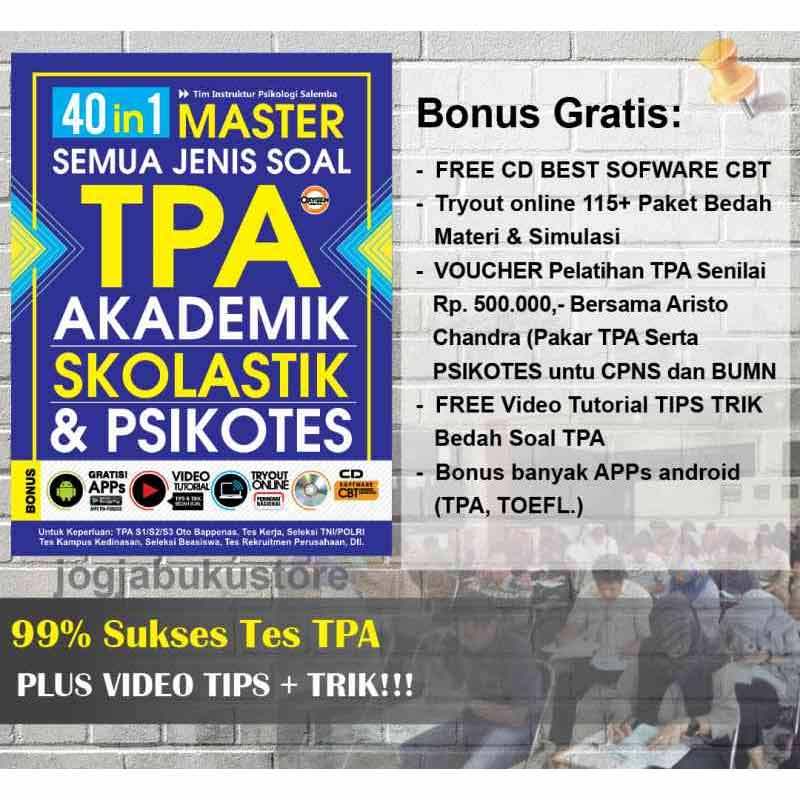 Jual 40 In 1 Master Semua Jenis Soal Tpa Akademik Skolastik Psikotes Bonus Cd Sowfare Terbaru Juli 2021 Blibli