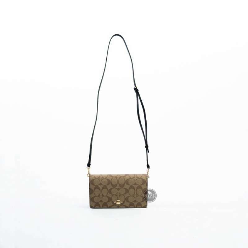 Jual Tas COACH CC BEIGE BROWN WOC BAG CARD HOLDER 100 ORIGINAL