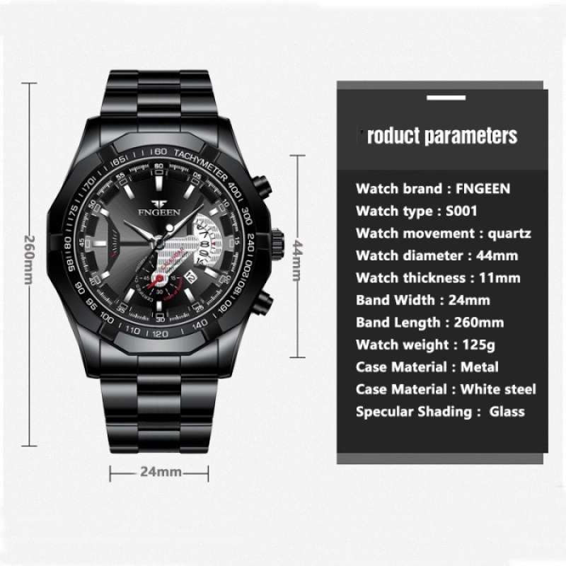 Jual JAM TANGAN PRIA FNGEEN S001 TAHAN AIR KOTAK GRATIS 100