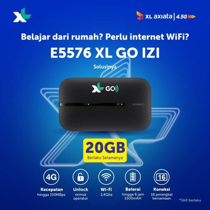 Jual Modem Mifi Huawei Xl Go Izi E5576 Xl 20gb Xlpass Lite 1th 10 Negara Murah Mei 2021 Blibli