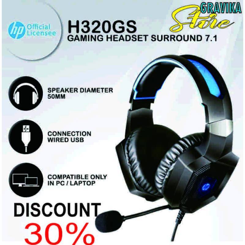 Jual Headset Gaming Hp H320gs The Real 7 1 Surround Blue Led Usb Wired Online Desember 2020 Blibli