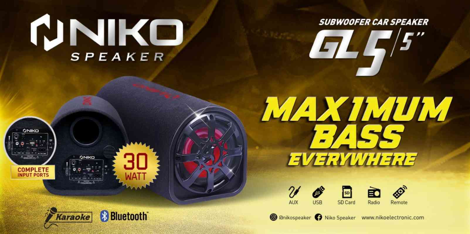 Jual Niko Gl5 Subwoofer Car Speaker 5 Inch 30 Watt Speaker Tabung 5 Inch Online Februari 2021 Blibli