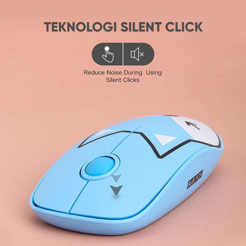 wireless mouse karakter kartun 2 4ghz silent mode e680