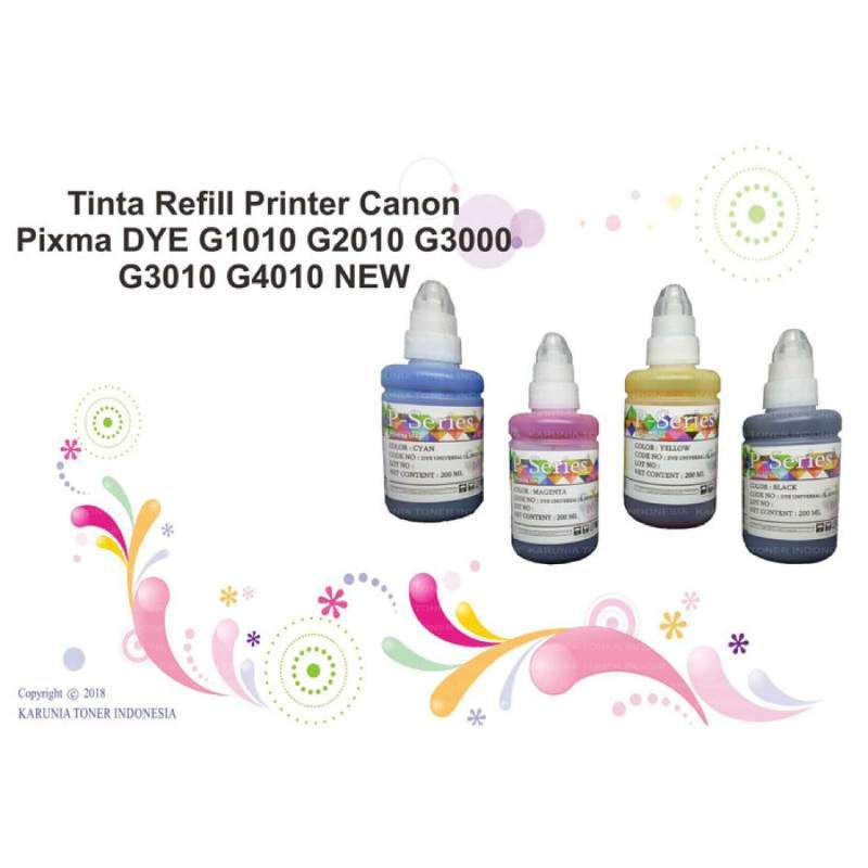 tinta refill printer canon pixma dye g1010 g2010 g3000 g3010 g4010 new biru