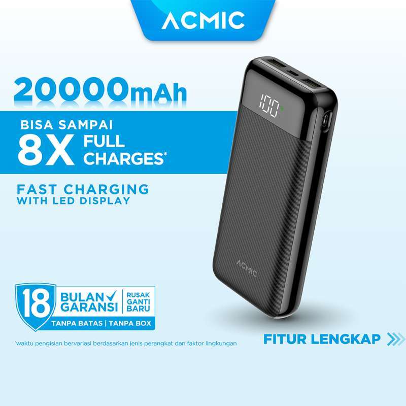 Jual Power Bank 20000 Mah Acmic Spesifikasi Original Murah