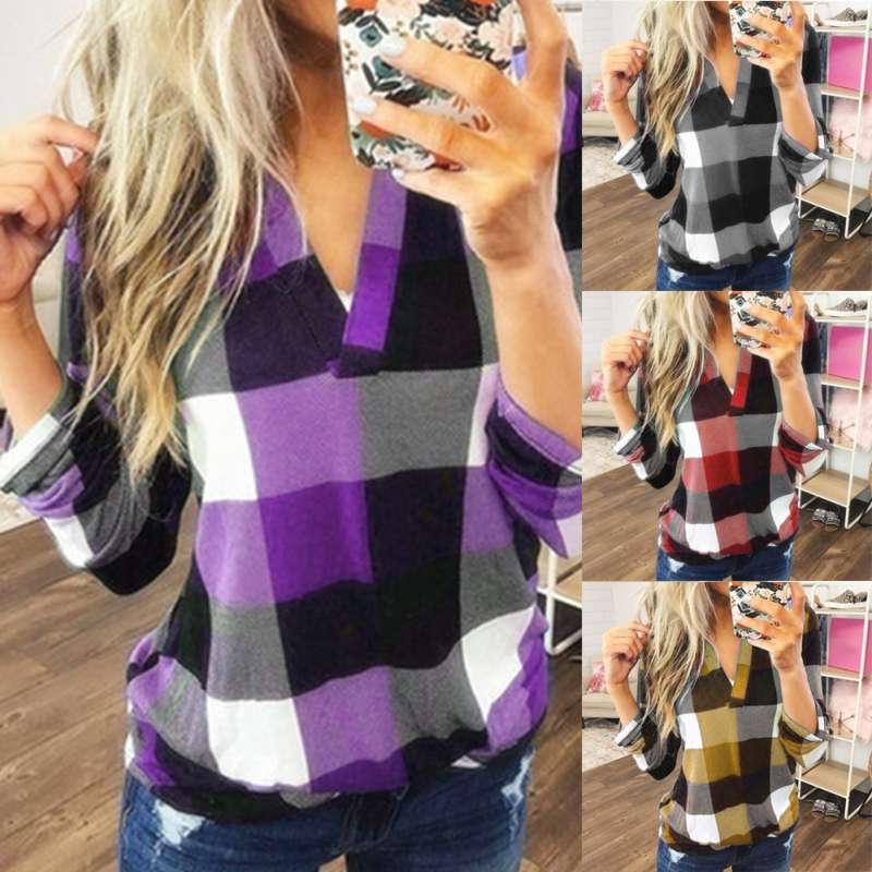 Bluelans Women Casual Loose V Neck 