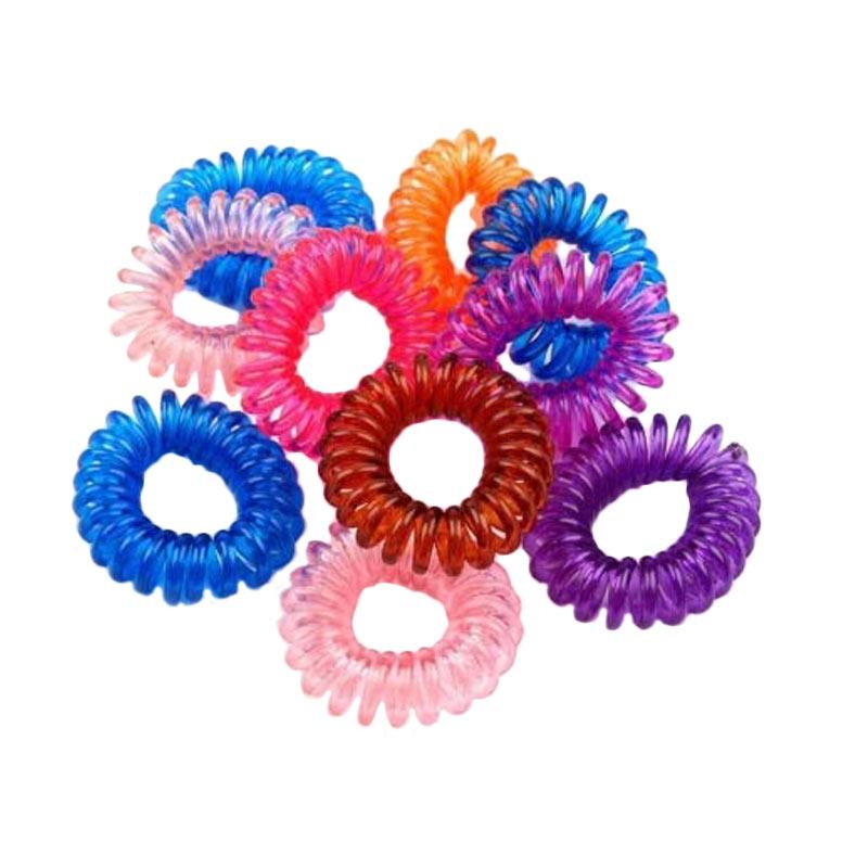 ... Set Mix Color Source Anneui Karet Rambut Spiral 10 pcs