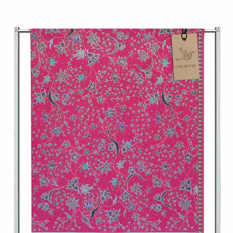 Cek Batik Motif Modern Bunga Manis Kain Batik - Pink