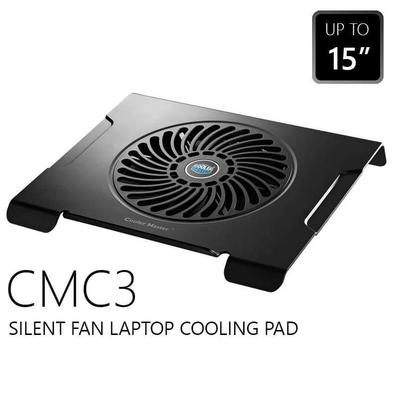 cooler master cmc3 cooling pad silent fan kipas laptop notebook j411