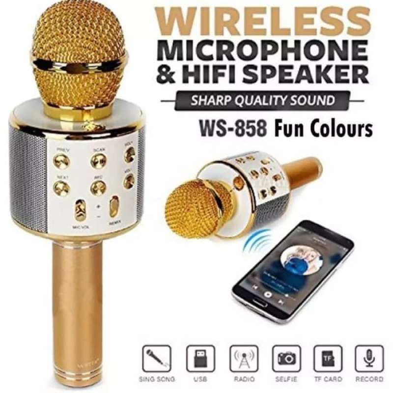 Jual Mic Wster Ws 858 Wireless Bluetooth Karaoke Speaker Microphone Portable Smule Ws858 Karoke Online Februari 2021 Blibli