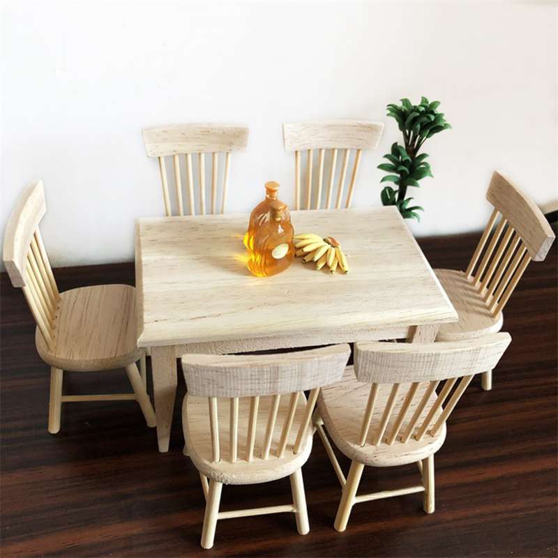 Jual Premium 1 12 Dollhouse Miniature Dining Room Table Chair Accessory Kids Toy Online April 2021 Blibli