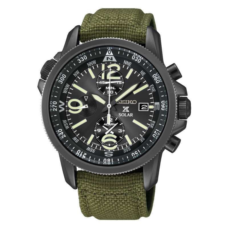 SEIKO Prospex Solar Military Alarm Chronograph SSC 295P1 Original Jam Tangan Pria