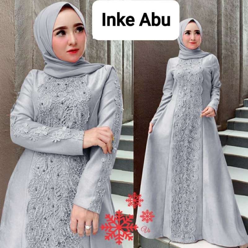 Jual Dress Muslim Gamis Pesta Inke Ctr Ukuran Kecil Dan Jumbo Murah Mei 2021 Blibli