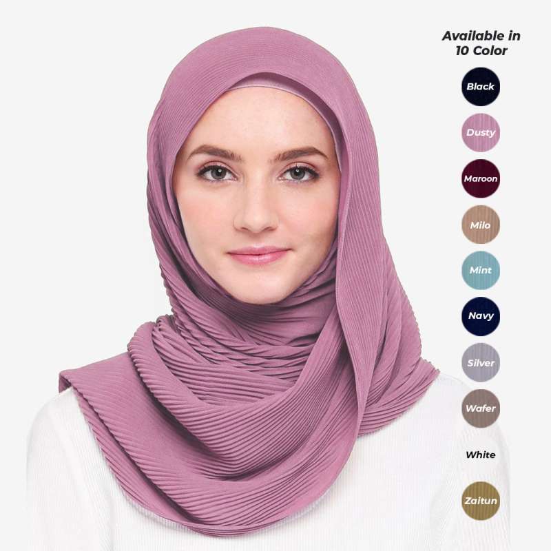 Kerudung pashmina plisket