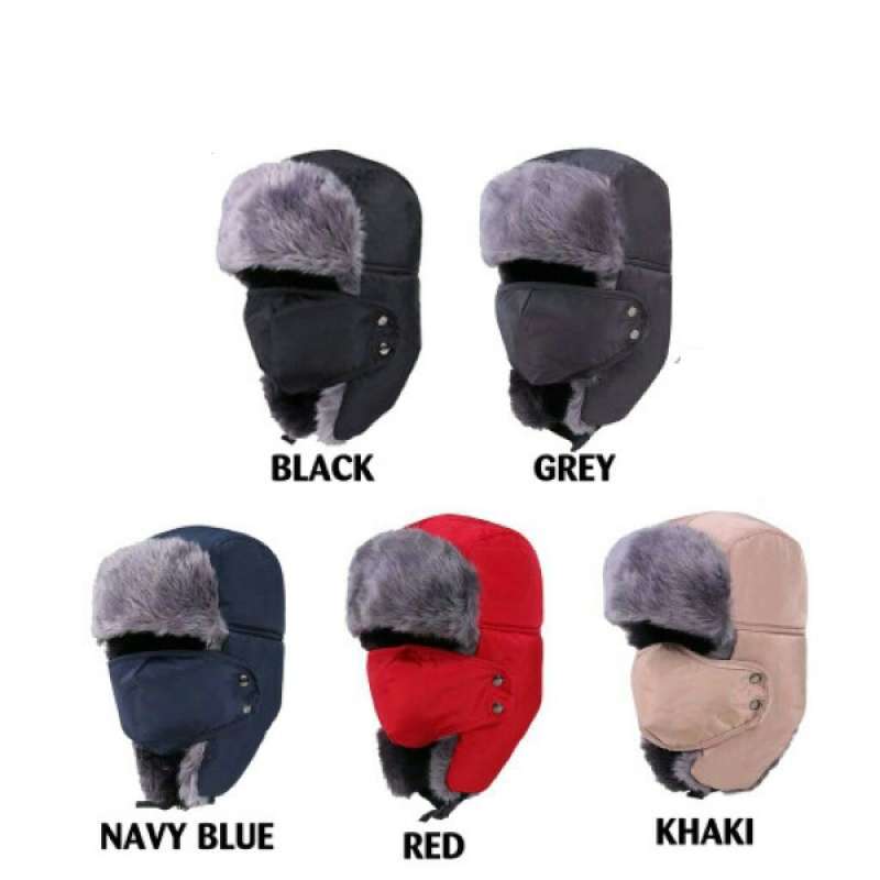 Jual TOPI RUSIA USHANKA IMPORT + MASKER 