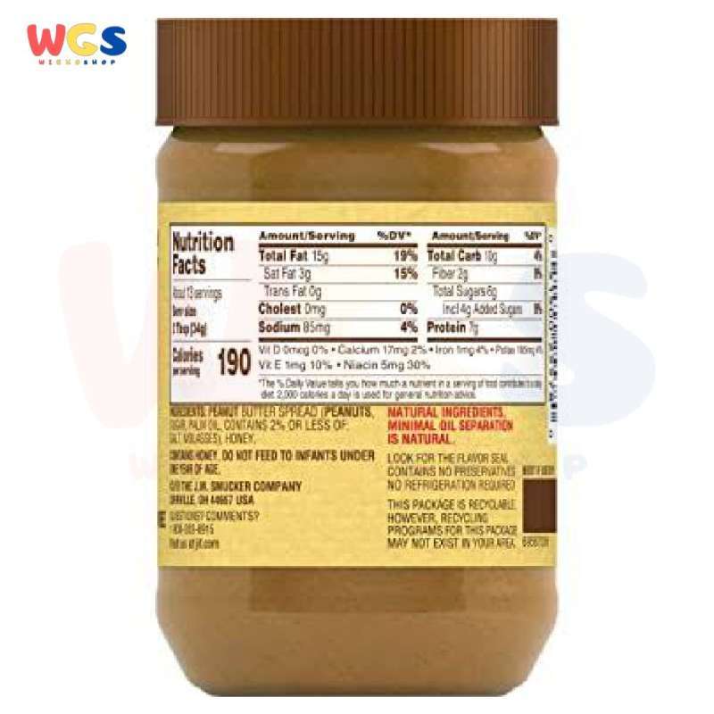 Jual Selai Jif USA Natural Peanut Butter & Honey Creamy 80 ...