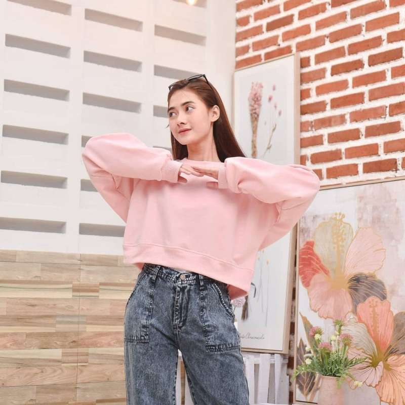 Jual Sweter Crop Cewek Sweater Crop Wanita Sweter Oversize Crop Top Sweater  Tebal - Pink Dusty Semua Ukuran di Seller Halwa Shop - Muktisari, Kab.  Ciamis | Blibli