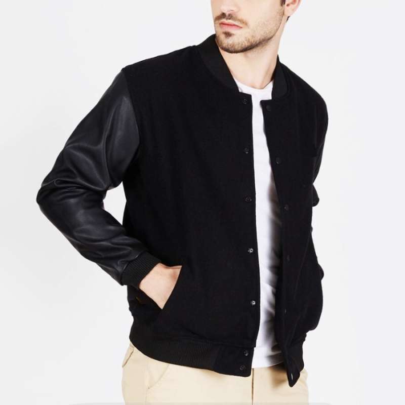Jaket varsity deals kulit