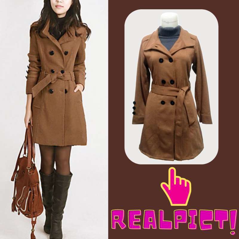 Jual Blazer Wanita Jumbo Mantel Korea Long Coat Haruna Polar