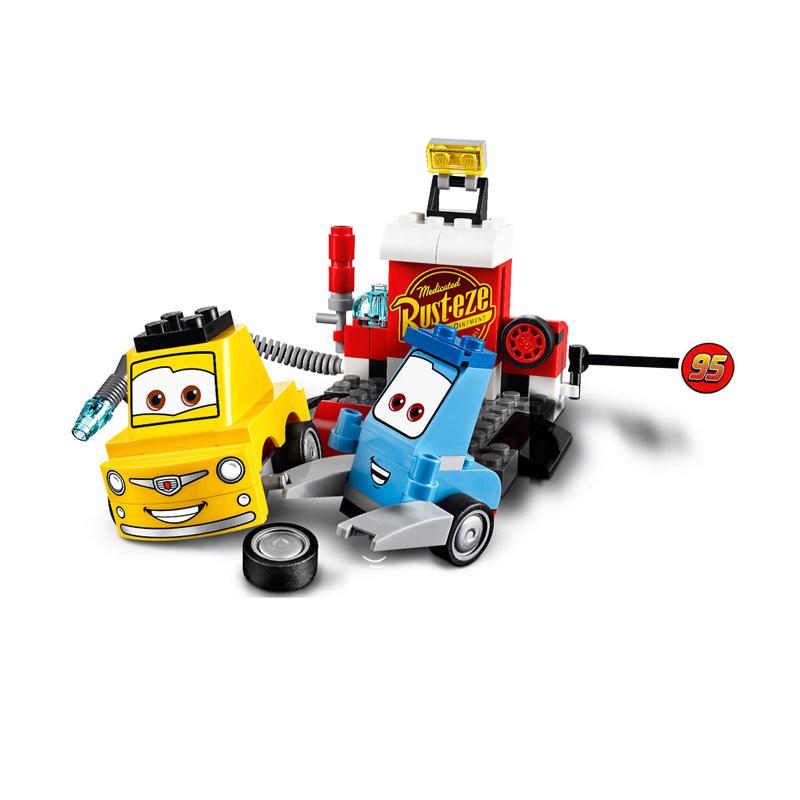 lego juniors guido and luigi's pit stop