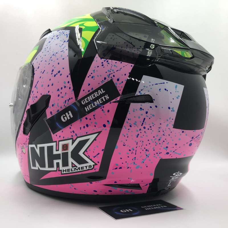 Jual HELM NHK R1 SE KAREL WINTER BLACK PINK DOUBLE VISOR HALF ...