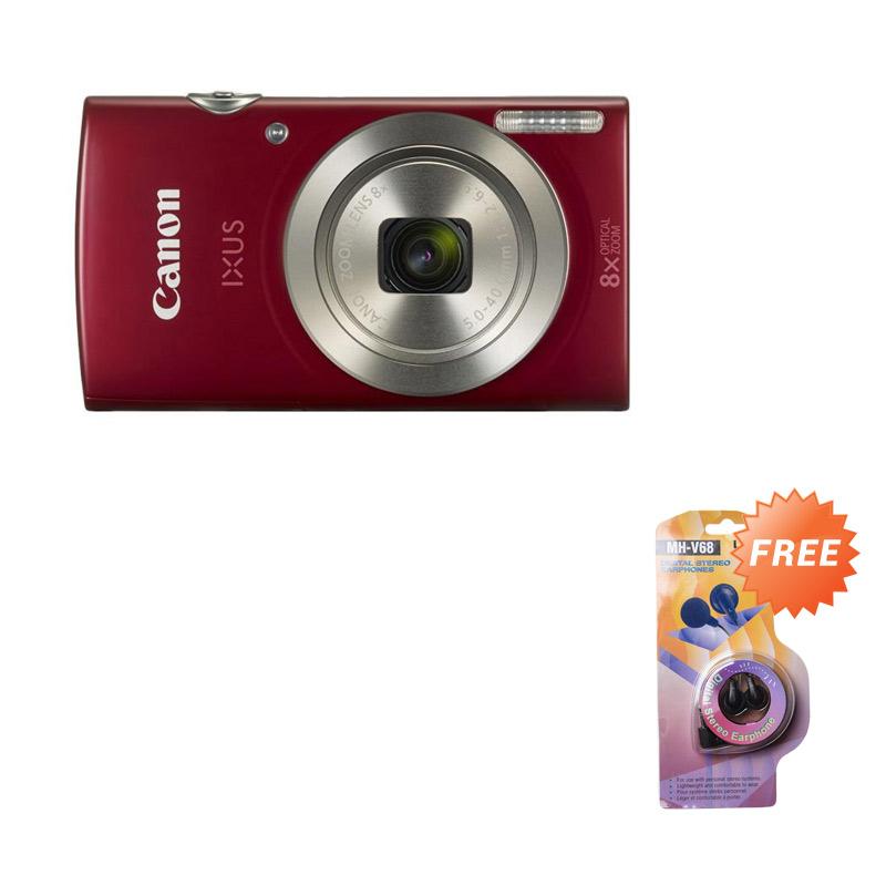 Canon IXUS 185 Kamera Pocket - Red + Free Earphone