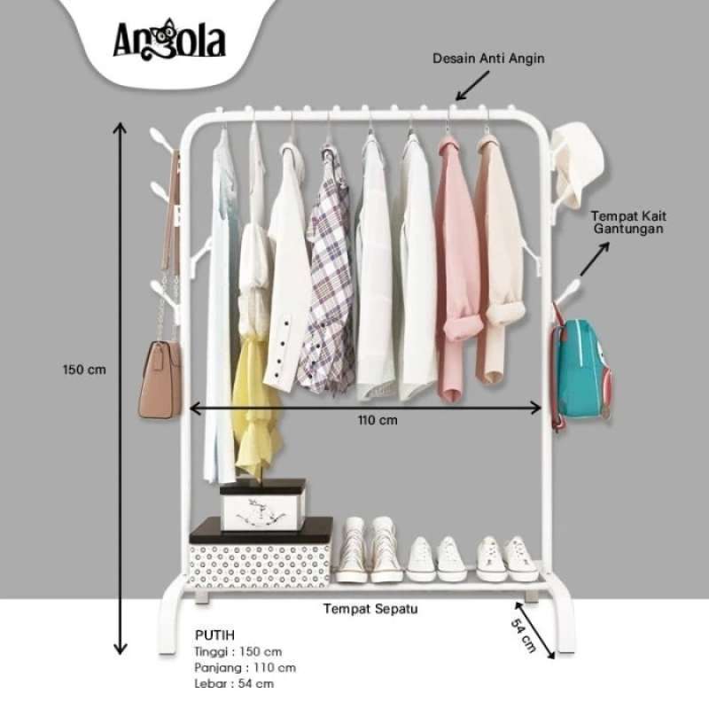 Jual Angola Gantung Baju D27 Rak Baju Stand Hanger Jemuran Baju Rak Gantung Tempat Penyimpanan Baju Gantungan Baju Murah Mei 2021 Blibli
