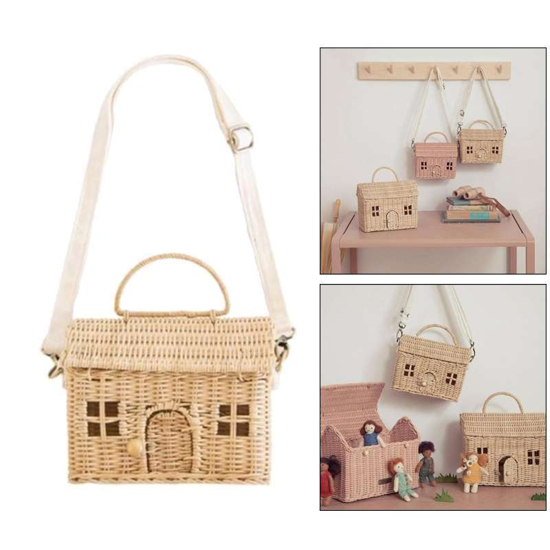 Promo Womens Woven Handbag Bucket 