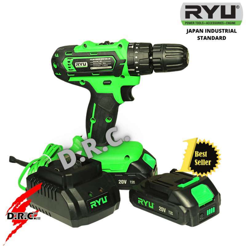 CORDLESS IMPACT DRILL RYU RCI20V RCI 20V MESIN BOR BATRE BATERAI RYU