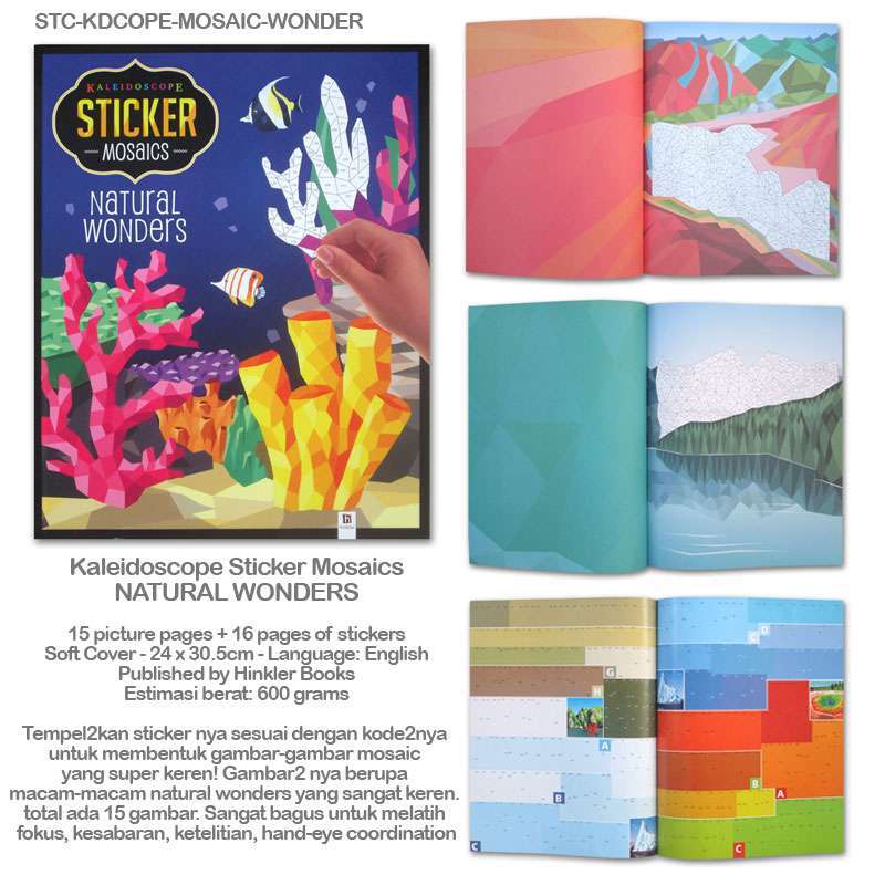 Kaleidoscope Sticker Mosaics: Flora and Fauna - Books - Adult Colouring -  Adults - Hinkler