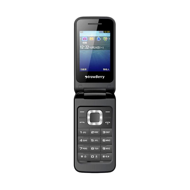 Strawberry ST3520 Flip Handphone - Black [Dual SIM/Camera]