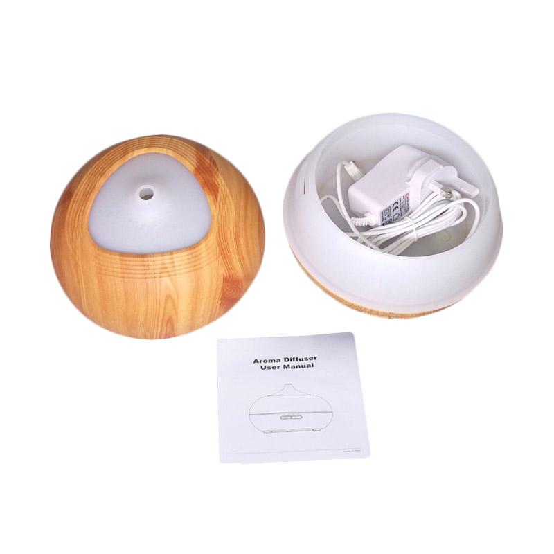 TOKUNIKU H10 Wooden Essential Oil Aroma Diffuser Ultrasonic Aroma  Humidifier 7 Color LED Light - Light Brown [400 ML]